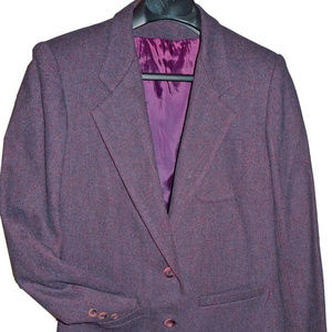 Dk Purple Heather Tailored Wool Jacket M 10-12